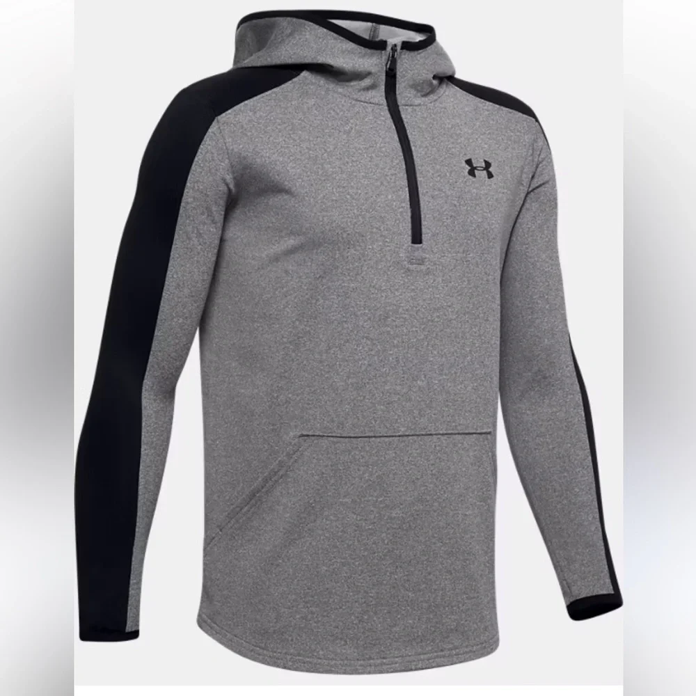 Boy’s Under Armour Cold Gear 1/2 Zip Hooded Lightweight Jacket Size XL Loose Fit